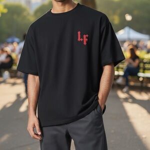 LF Men's Black Tee with Red Detail